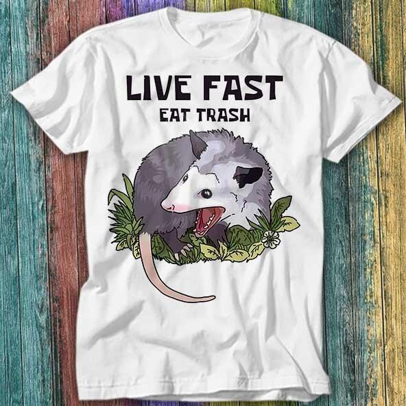 

Живи быстро Ешь мусор Опоссум Футболка Топ Футболка 259 2XL