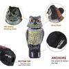 Plastic Nighthawk Sculpture Birds Repellent With Rotating Head Pest Control Fake Owl Decoy Outdoor Bird Deterrent