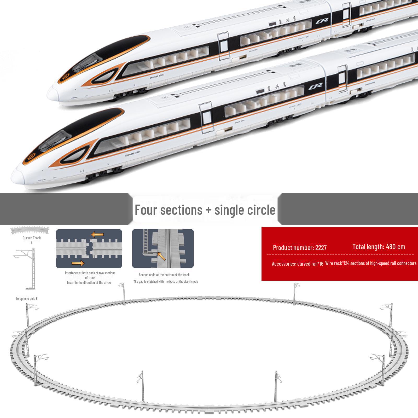 

Модель поїзда зі сплаву високошвидкісної залізниці Fuxing - іграшка-симулятор для збирання для хлопчиків