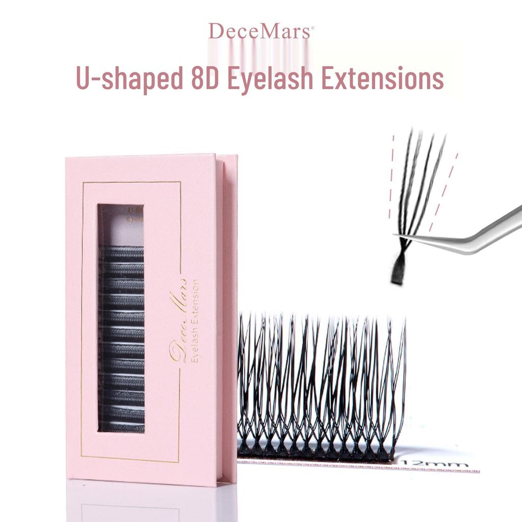DeceMarsU 8D Blooming Four-Leaf Clover Lashes - Soft, Non-Scattered, Beautifully Grafted Lashes.
