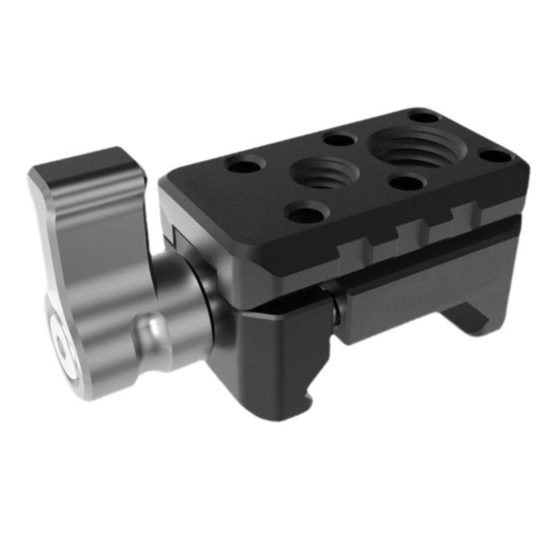 Precise Camera Rail Clamp Adapter With Double Thread Size1/4 And 3/8 Aluminum Construction For Professional Photography Gear