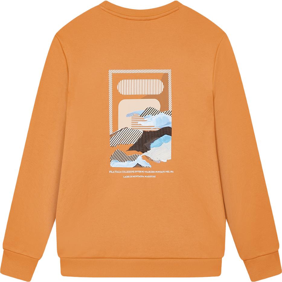 FILA Official 2023 Winter New Knit Pullover Fashion Simple Basic Casual Sweatshirt Men sweatshirt Jam-Orange F11M348208F-OR