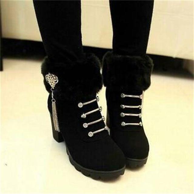 Kop Billigt Online Women S Boots High Heeled Shoes Snow Boots Winter Fur Thick Ankle Boots Plus Velvet Cotton Shoes Till Ett Lagt Pris Pa Joom Butik