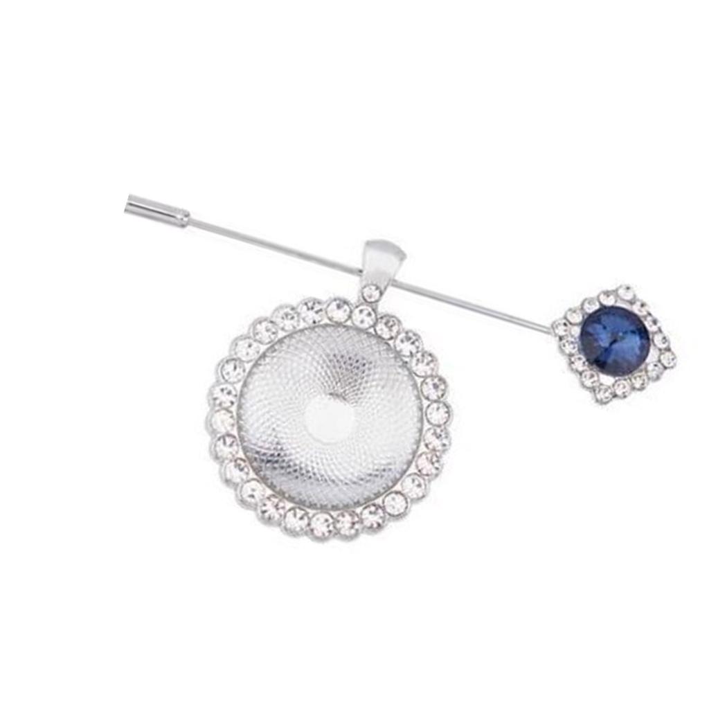 Gedenkfoto Medaillon Anhänger für Brautstrauß Legierung Strass Schmuck Zubehör Mit Runder Glaskabochon