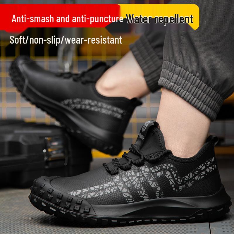 Men's Waterproof, Non-Slip, Oil-Proof Safety Shoes – Anti-Smash, Anti-Puncture, Wear-Resistant for Kitchen & Construction