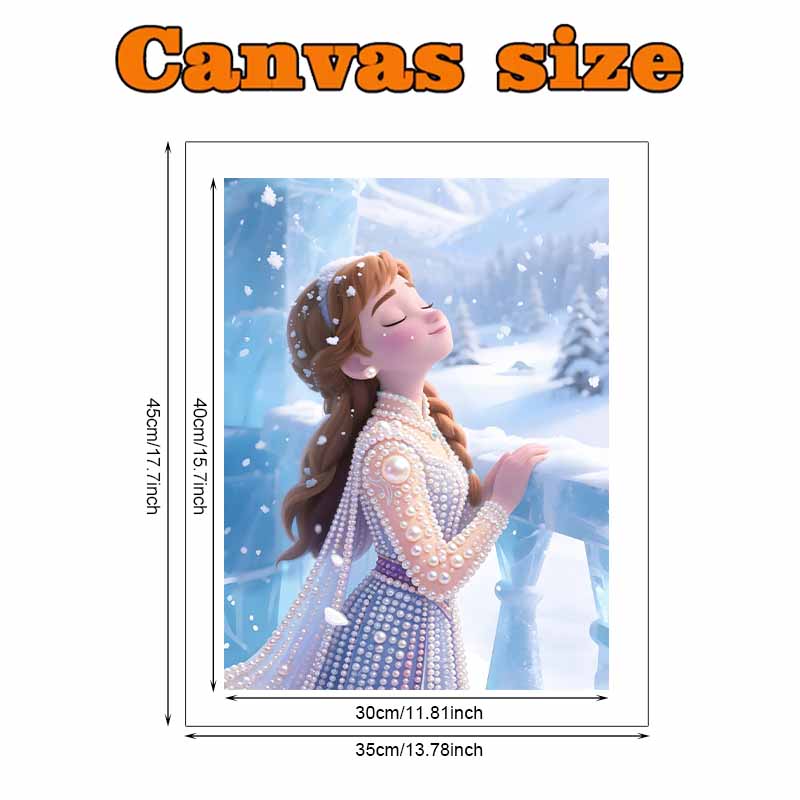 Disney Pearl Painting Frozen Anna Portrait for Beginners and Adults, DIY Pearl Diamond Art Painting Kit for Home Wall Decor Gifts