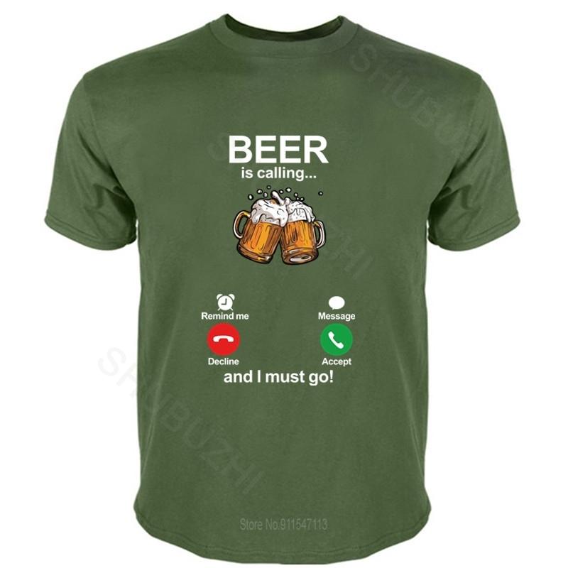Men T Shirt Beer Is Calling Unisex Summer T-Shirt Brand Men Cotton Tshirt Beer Lover Gift Male Top Tees Drop Shipping
