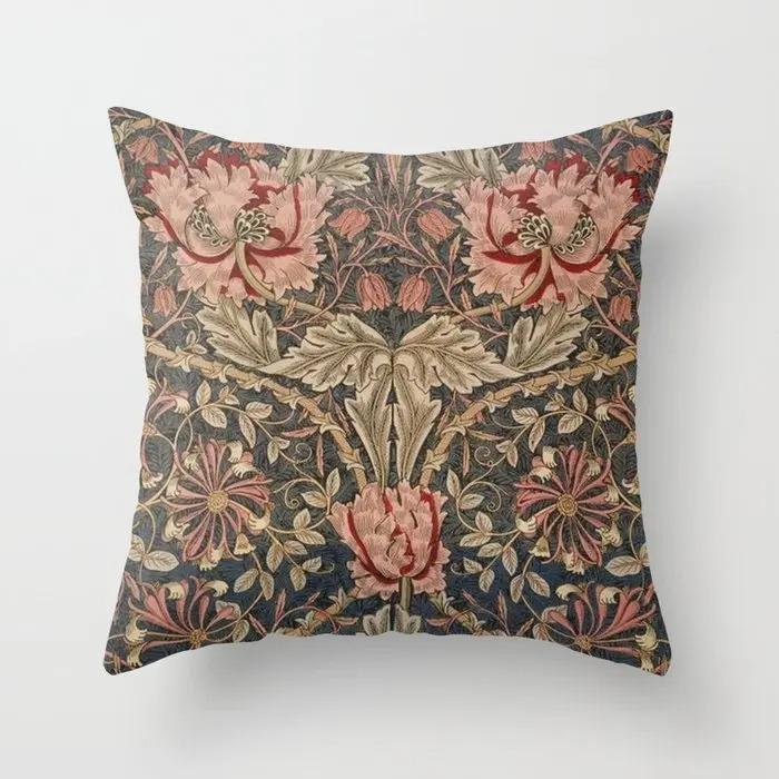 Home Living Room Sofa Bedroom Car Decorative Pillowcase Vintage Floral Print Pattern Cushion Cover