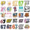 50-Sheet Creative Childlike Numbers & English Letters Graffiti Stickers Notebook Journal