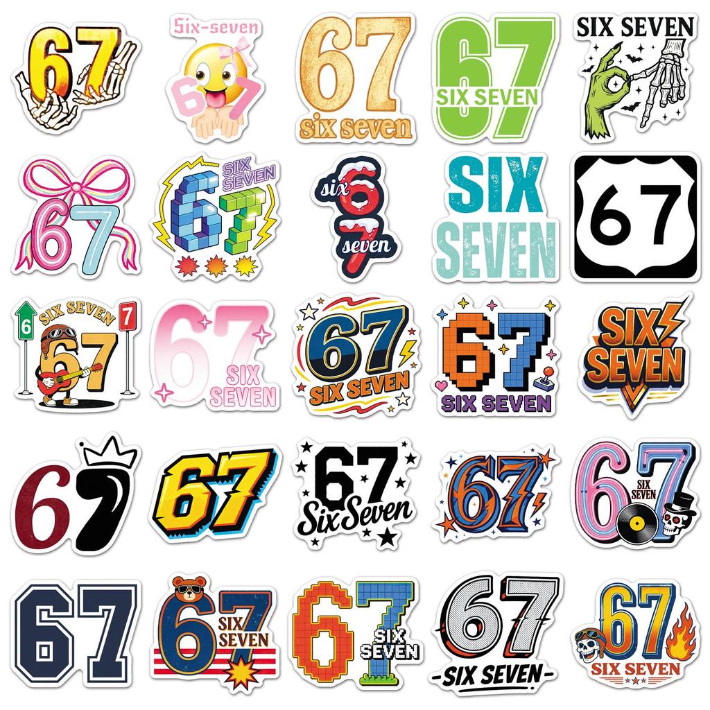 50-Sheet Creative Childlike Numbers & English Letters Graffiti Stickers Notebook Journal