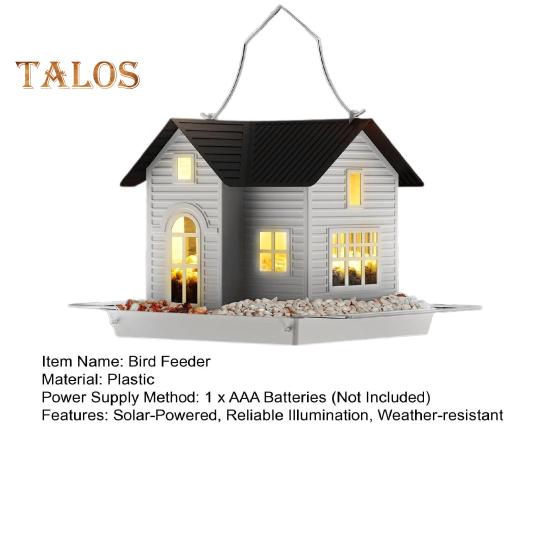 Vogelfutterstation zum Aufhängen, Vogelhäuschen aus Metall, Futterstation mit Solarleuchten, Laterne für den Außenbereich, Gartendekoration, einzigartige Geschenke für Mama, Oma, Weihnachten