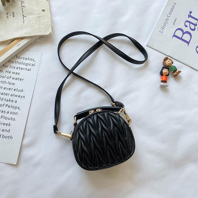 

Adorable Korean Style Girls Pleated Handbag With Soft Pu Leather For Kids Fashion