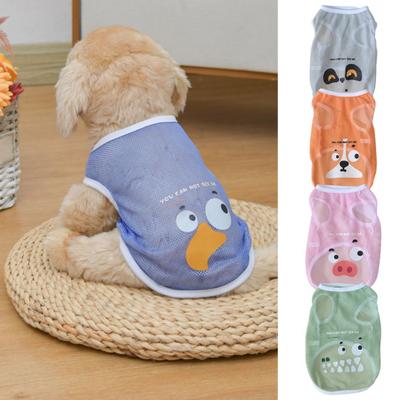 Vesta pro domácí mazlíčky Top Stylové Pohodlné Léto Cool Síťovaná Vesta pro psy Prodyšné Tričko s kresleným potiskem pro kočičího psa