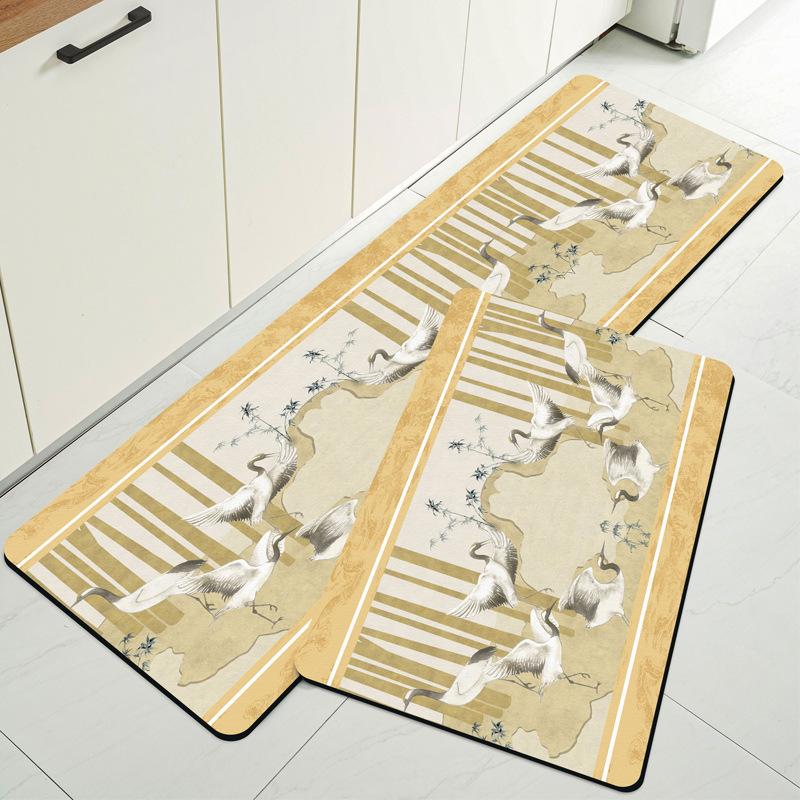 New Chinese Kitchen Area Ground Surface Mat Moisture-wicking Oil Repellent Wipe Clean Diatom Mud Quick Dry Slip-resistant Mat Ink Air Carpet