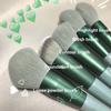 13 x Green Makeup Brushes Kit Eye/Shadow/Foundation/Blush Blending Cosmetic Tool