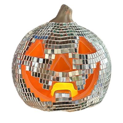 Portable Mirror Glass Pumpkin Light For Home Haunting House Decoration Decorative Halloween Ornament