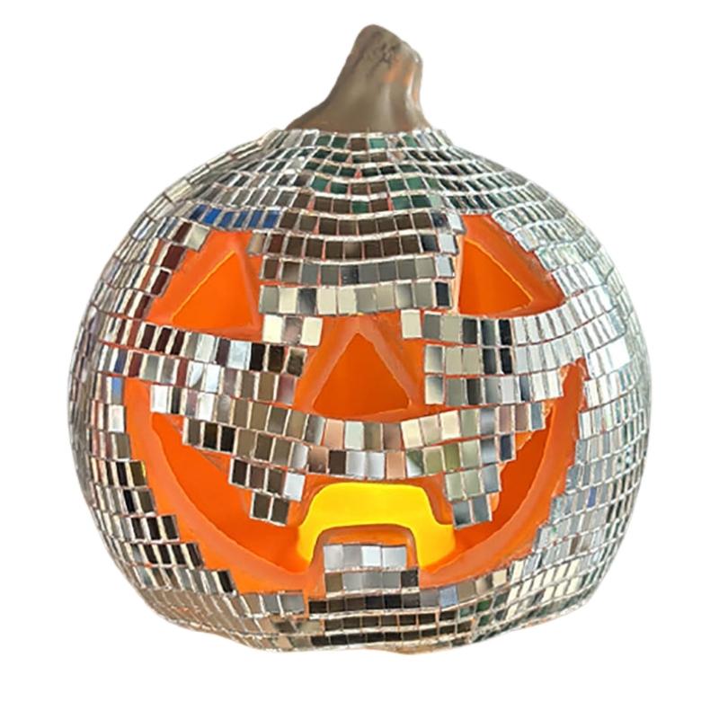 

Portable Mirror Glass Pumpkin Light For Home Haunting House Decoration Decorative Halloween Ornament 1