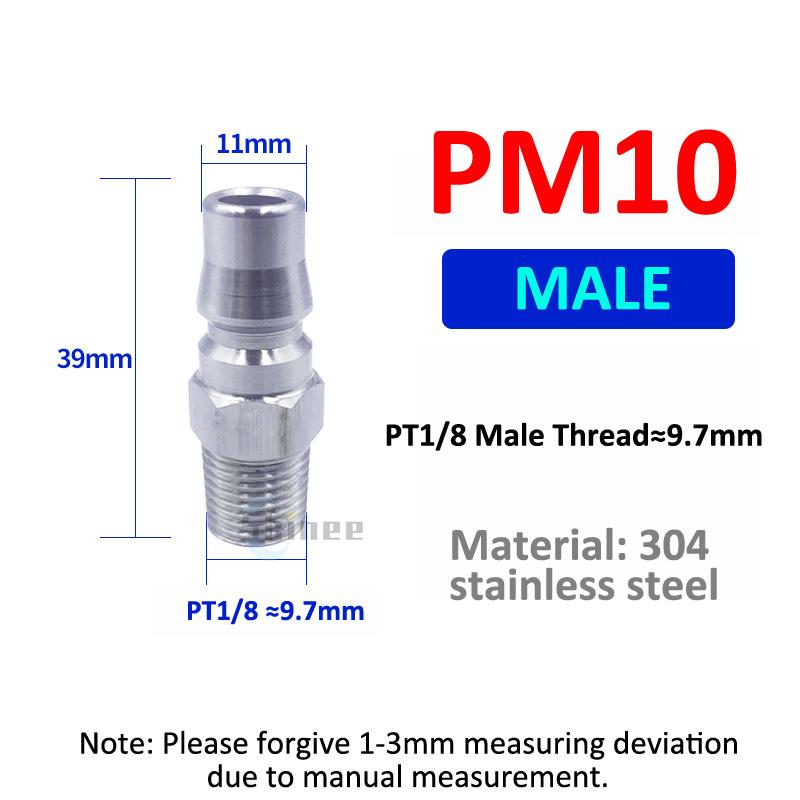 

Pneumatic Fitting 304 Stainless Steel C Type Self locking Hose Quick Connector High Pressure Coupler Plug PF SF PM SM 20/30/40