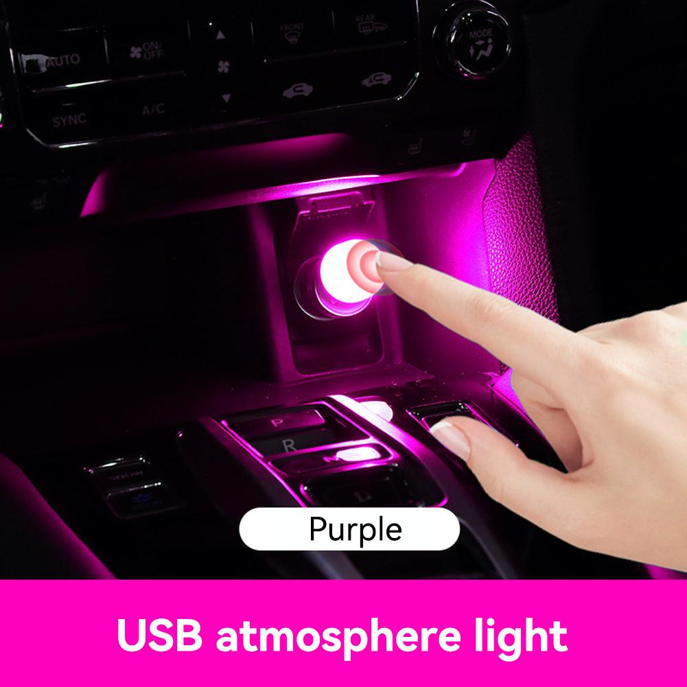 

Автомобильный USB-интерьер Ambient Touch Atmosphere Light LED Lights Auto Reading Lamp Decorations Decorative фиолетовый
