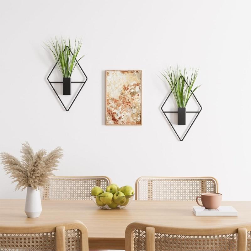 Elegant Iron Wall Hanging Plant Shelf Hanging Vertical Wall Mounted Plant Planting for Indoor Greeneries