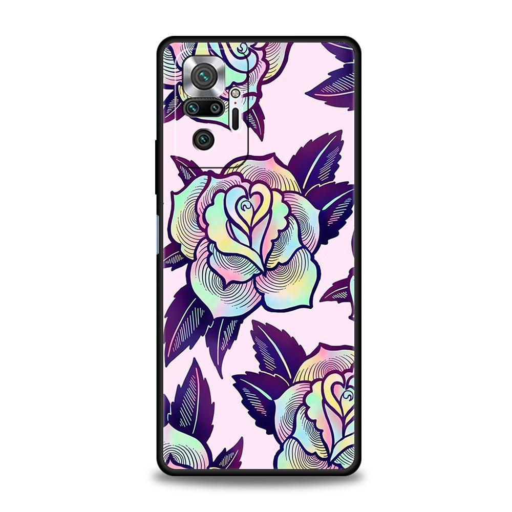 

Красивый чехол для телефона с изображением розы для Xiaomi Redmi Note 12 11 10 Pro Plus 9S 9 8 7 9T 8T 9C 9A 5G K40 Gaming Soft Cover Redmi 9C