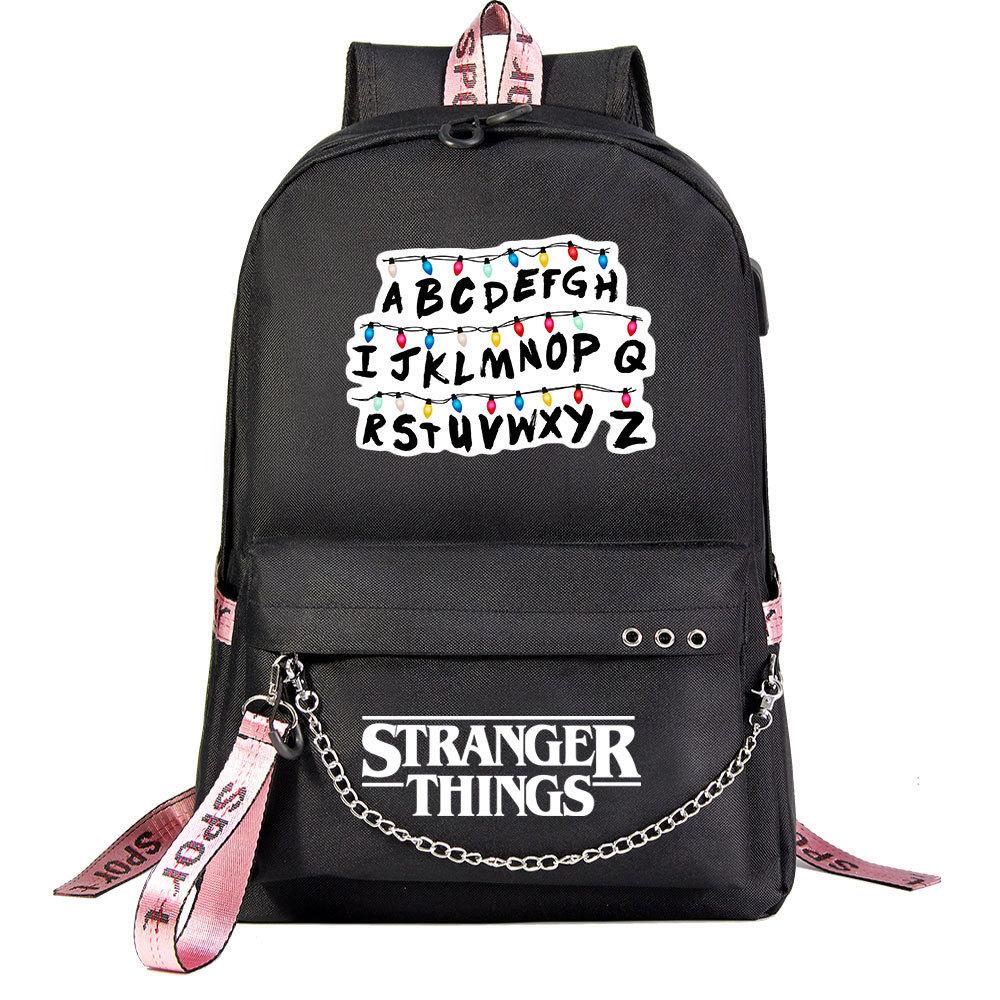 

Stranger Things American Drama Peripheral Usb Youth Student School Bag Men S And Women S Leisure Travel Backpack 19inch
