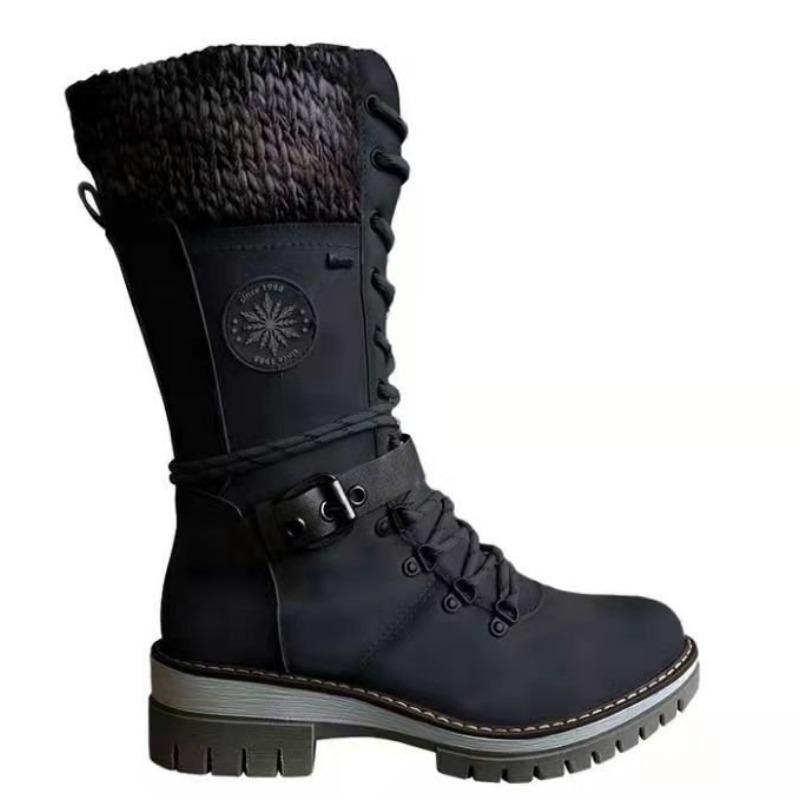 Plus size Martin boots women's new snow boots for autumn and winter Mid-cut thick heel women's knight boots