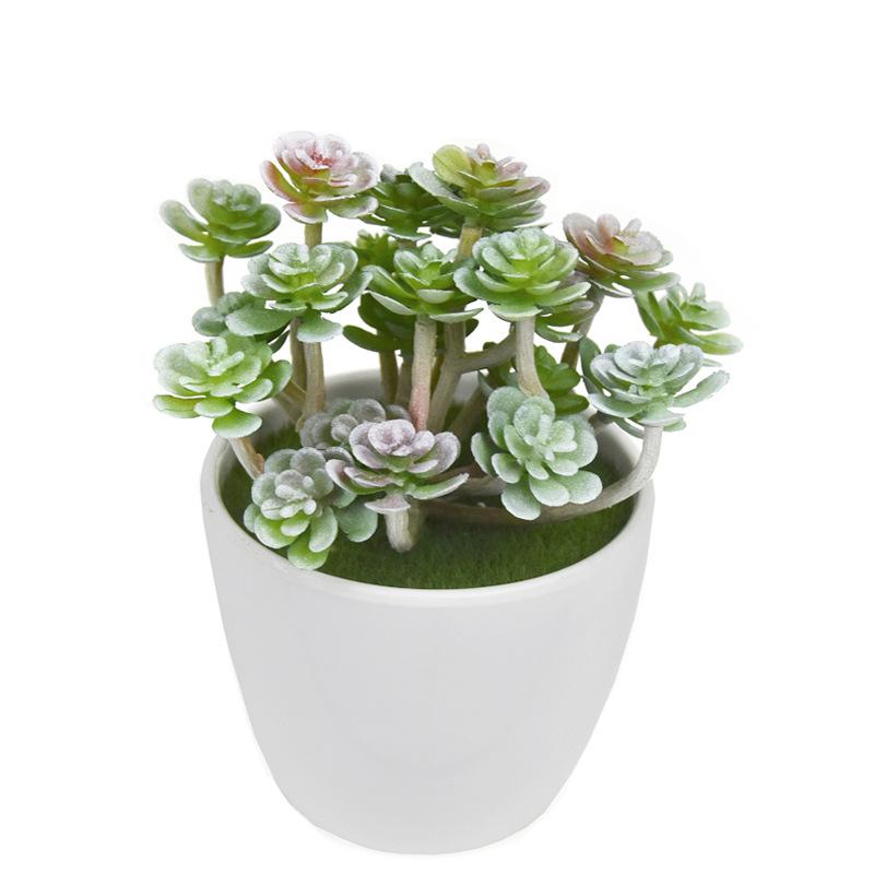 12pcs Simulation Green Plants Plastic Small Succulents Fake Flower DIY Garden Bonsai Artificial Succulent Plant Cafe Decoration