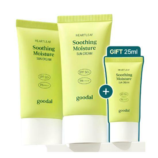 Goodal Heartleaf Soothing Moisture Sun Cream SPF50+ PA++++ Set 50ml + 50ml + 25ml