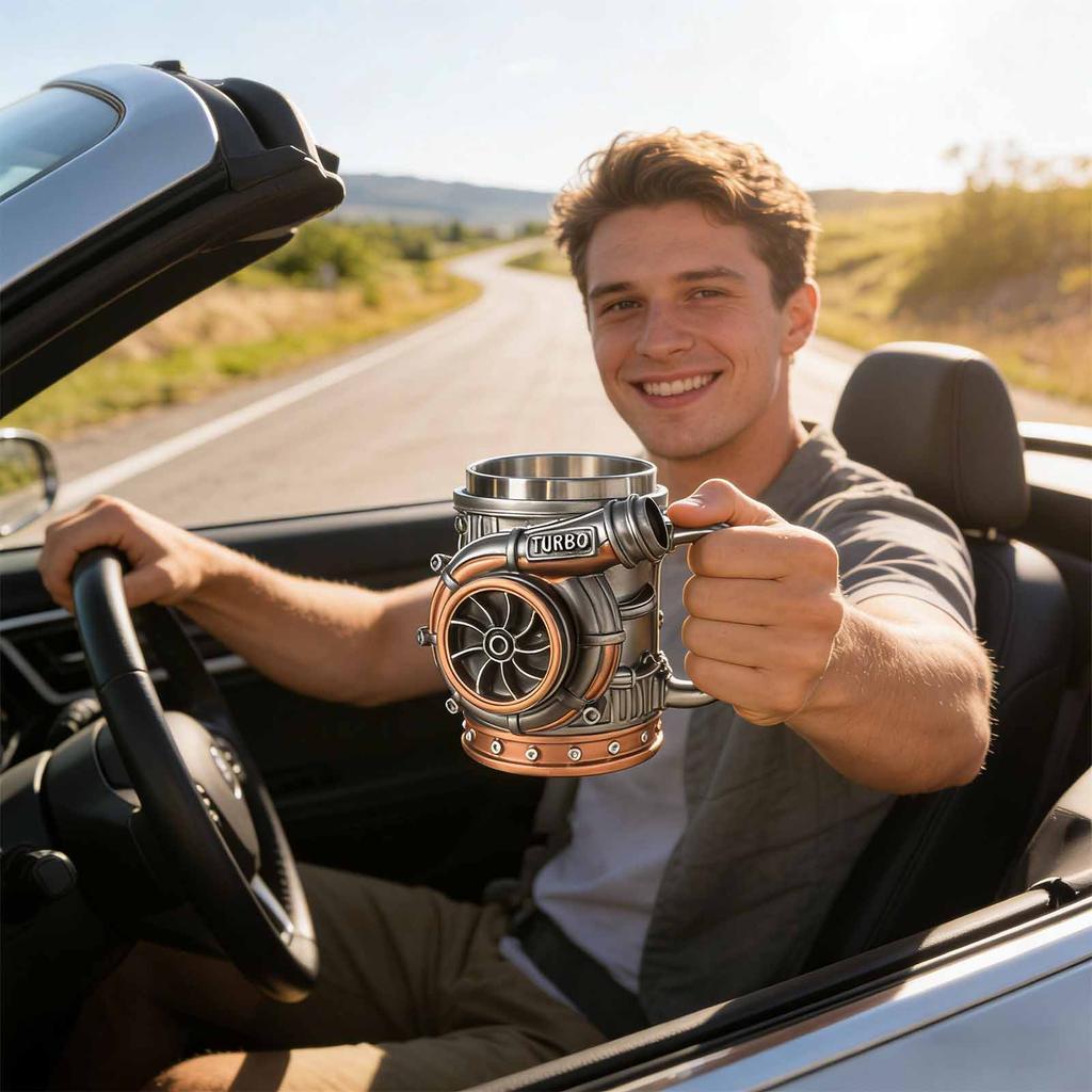 10.14oz Engine-themed Coffee Mug, Personalized Coffee Mug, Creative Car Engine Coffee Mug, A Perfect Gift For Car Enthusiasts.