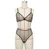 New Three-point Womens Lingerie Set Mesh Sling Sexy Suit High Waist Polka Dot Perspective Underwear Sexy Lingerie Babydoll