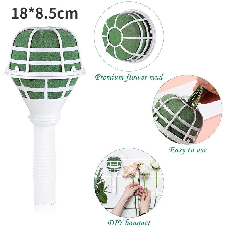 1/3Pcs Deluxe Bouquet Holders DIY Wedding Bouquet Kit with Foam Base for Wedding Brides Flower Arrangement Home Room Decortion