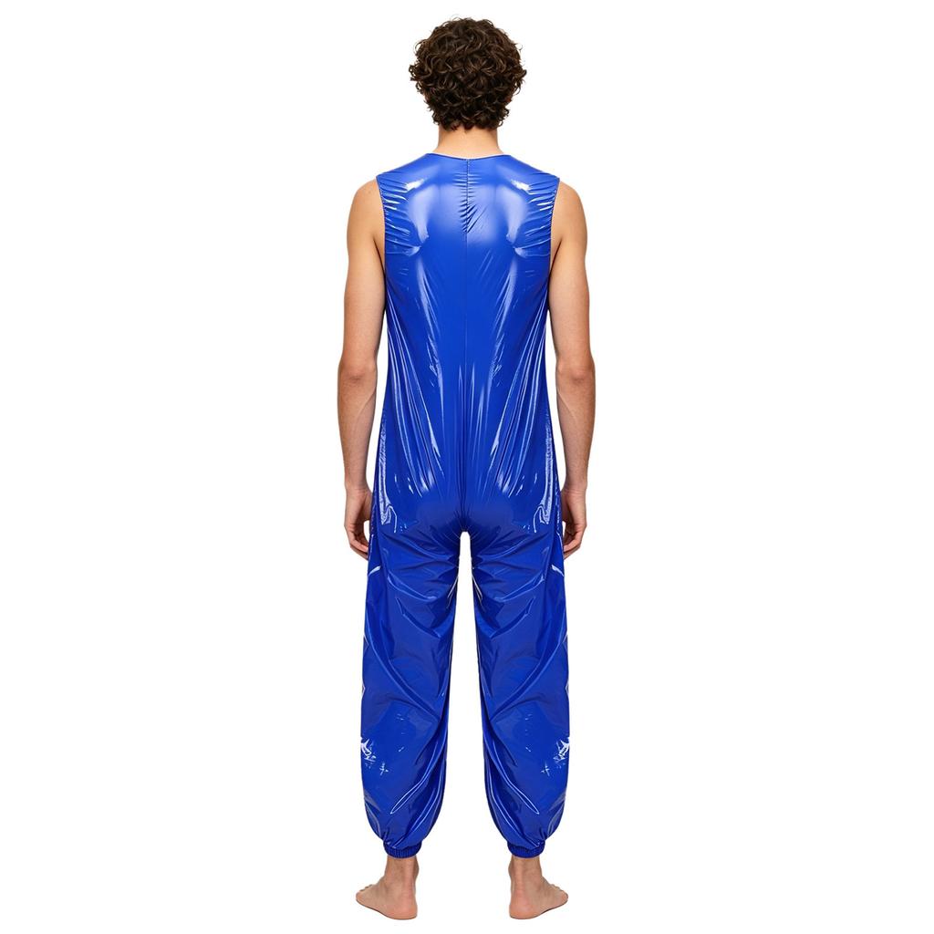 Heren Waterdichte Herbruikbare Luier Romper M-3XL Mouwloos Voorkant Rits Elastische Beenmanchetten Adaptieve Jumpsuit voor Volwassenen met Speciale Behoeften