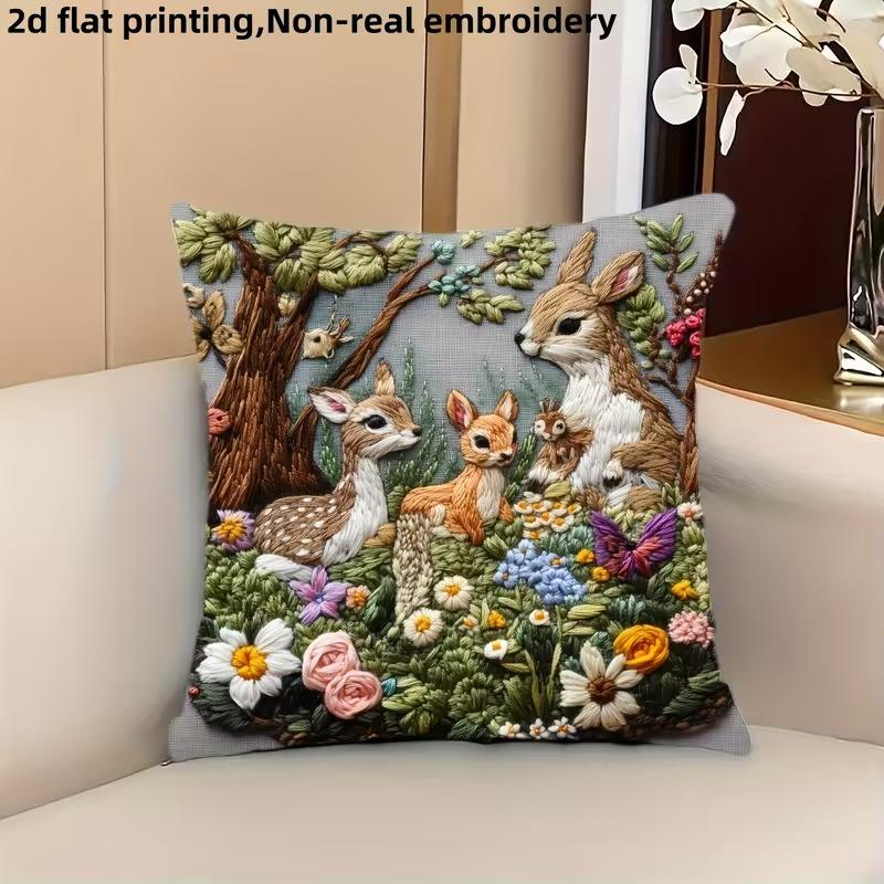 Милая наволочка с животным принтом: 2D плоская печать, не настоящая вышивка, c ночной диван ночная диванная подушка Style-1 белый