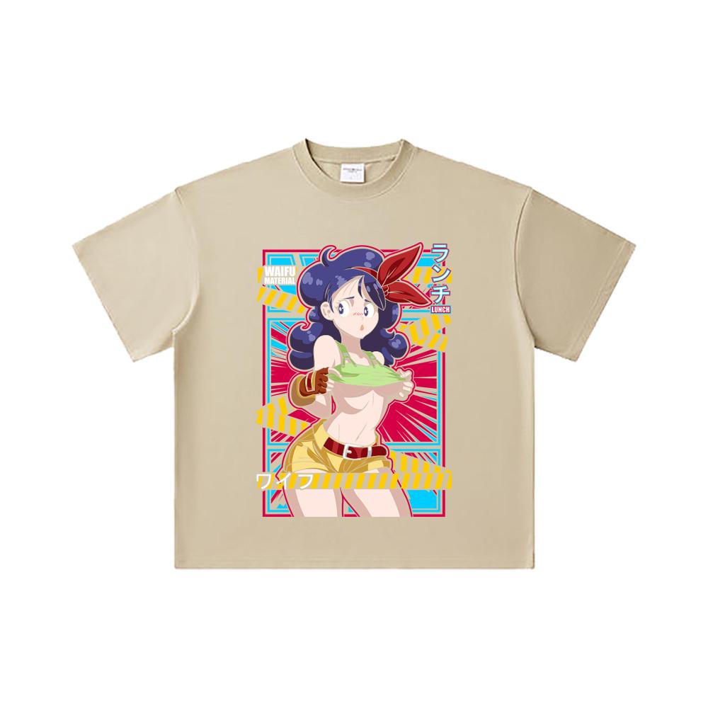 260 GSM Double Yarn 32 Count 100% Cotton Dragon Ball V44 Lunch Waifu Print Unisex Heavy Cotton T Shirt