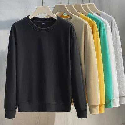 Baumwoll-Sweatshirts für Herren in Übergröße für Herbst/Winter – Lockere Passform, trendige Oberteile mit Rundhalsausschnitt