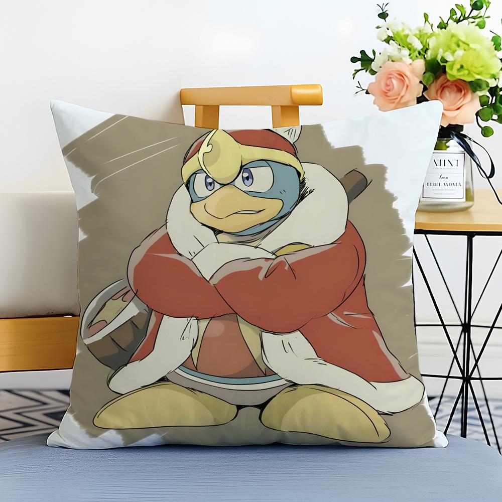 KKing Dedede Cushion Cover Washable Linen Pillowcase Soft for Sofa Bed Cozy Home Room Decor