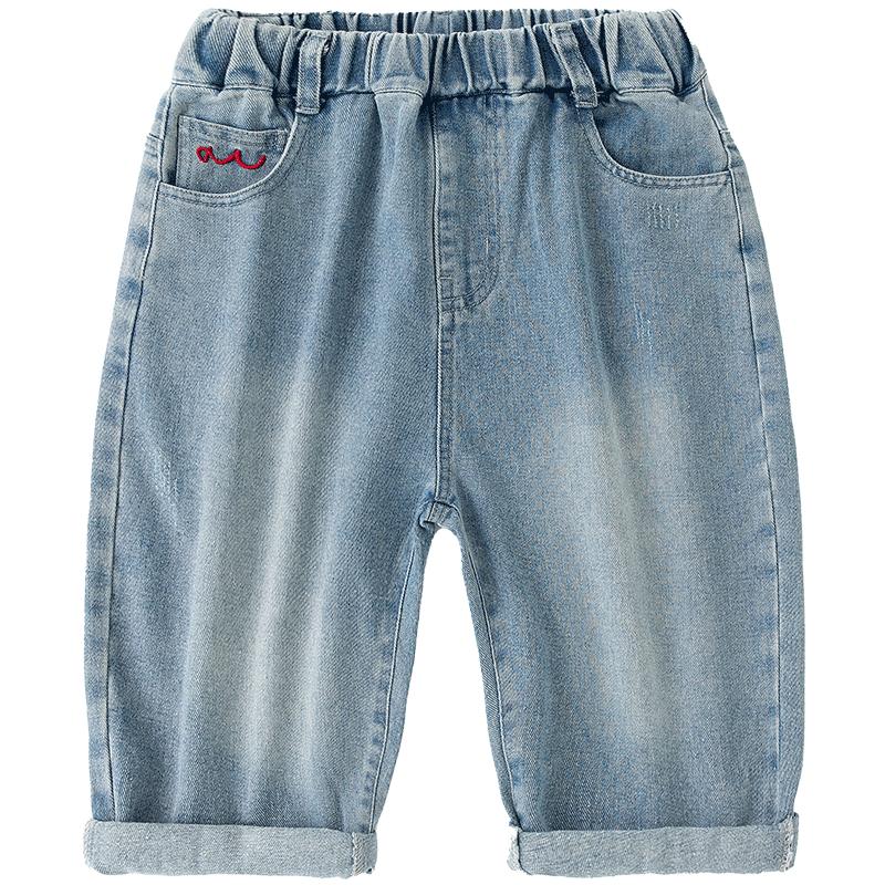 

Little Elephant Hamm Boy s Summer Mid-Length Denim Shorts 110 cm
