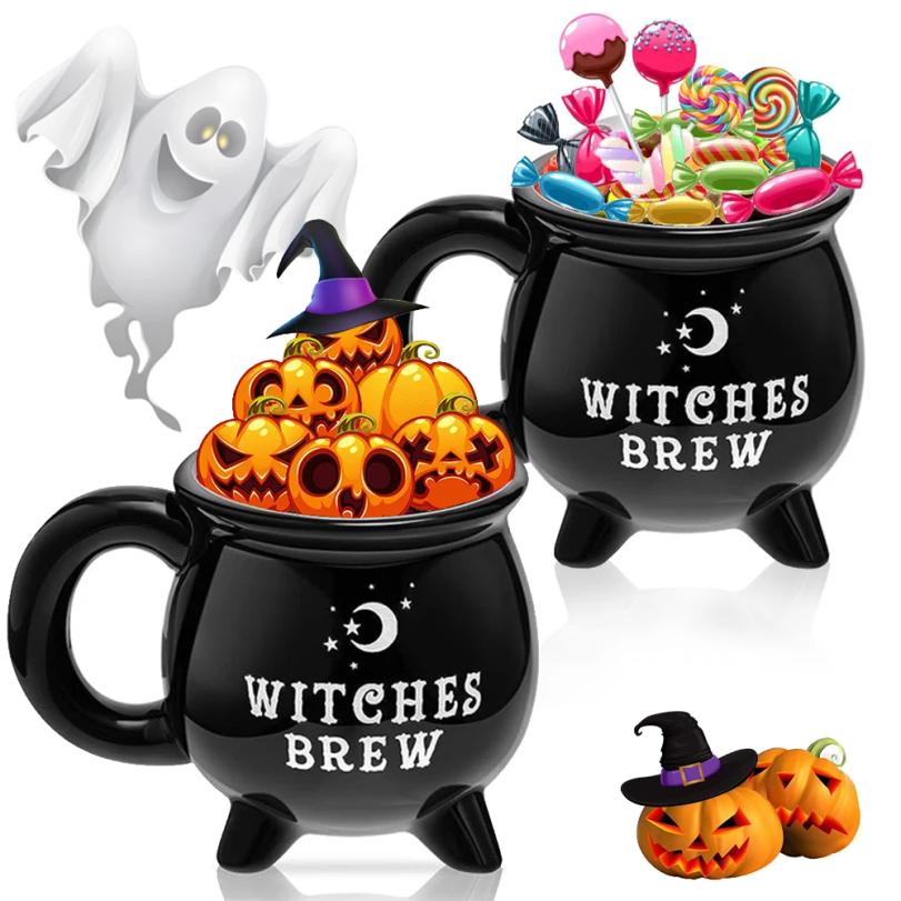 1 unidad, Taza de café Witch Brew, 350ml/ 11.8oz Taza de café de cerámica, Tazas de agua, Vajilla para bebidas de verano invierno, Regalos de cumpleaños, Regalo de Halloween
