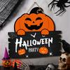 Halloween Party Wooden Sign Decor with Jack - O'-lantern Design, Perfect for Halloween Home Decoration