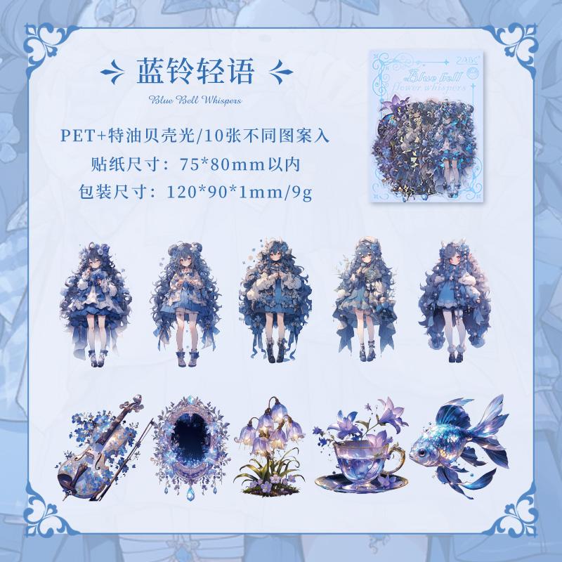 

6 styles 10 pcs Cartoon girl series sticker Beautiful girl Decorative Diary Album Scrapbooking material Junk Journal Supplies