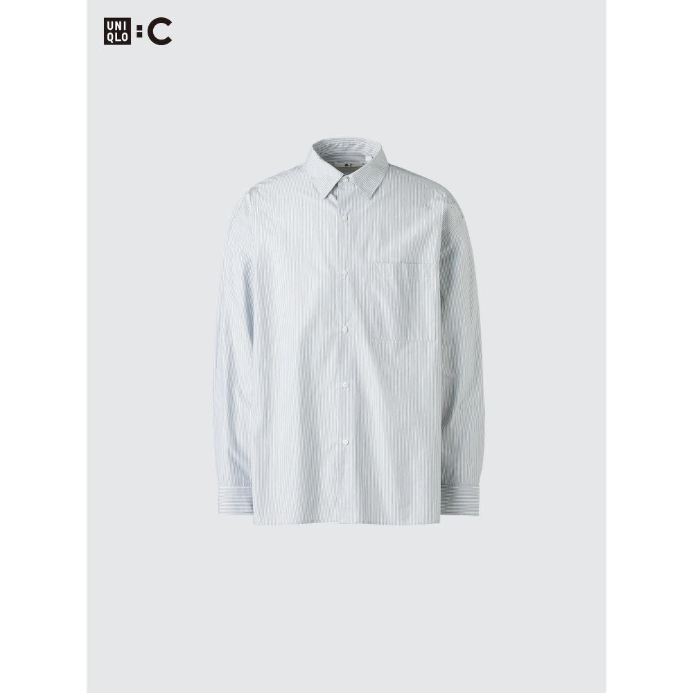 Uniqlo BroAd Cloth Oversized Shirt  Long Sleeve  Border A
