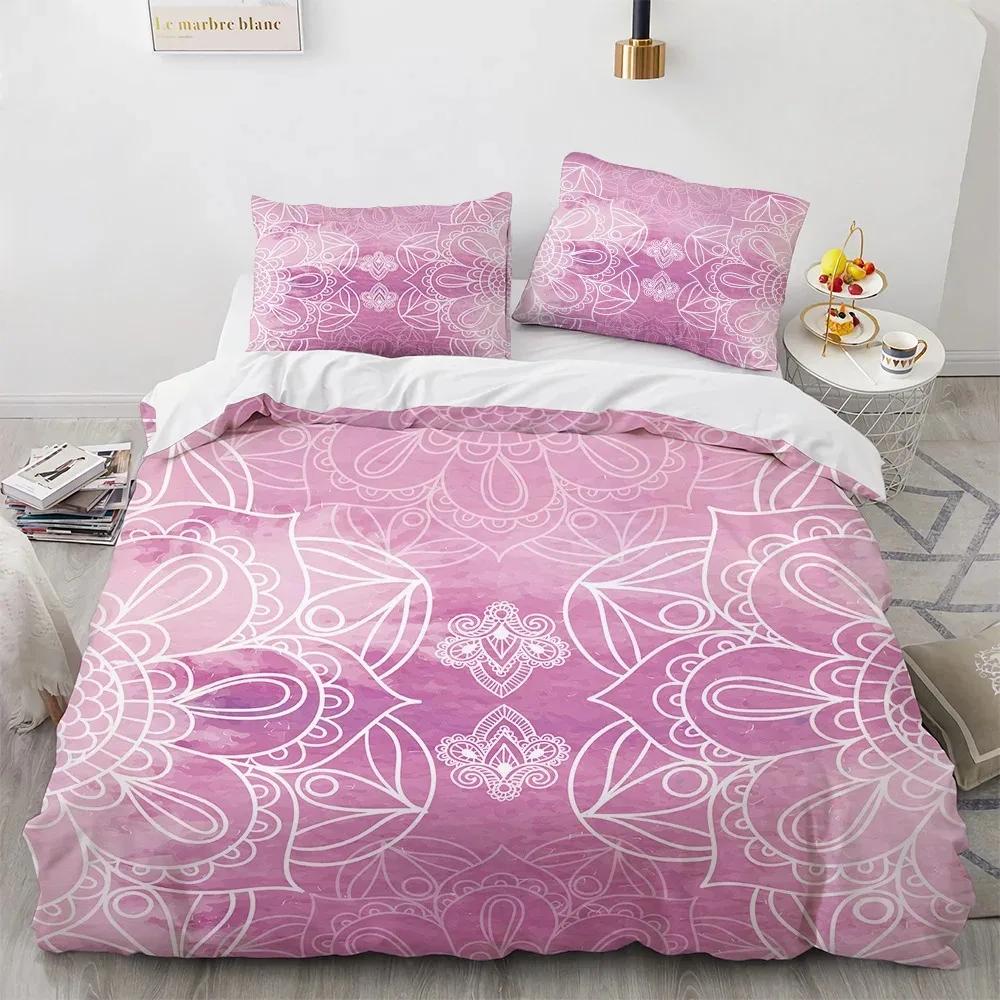 Bohemian Mandala King Queen Duvet Cover Boho Style Flower Bedding Set Adults Exotic Nordic Floral Polyester Quilt Cover