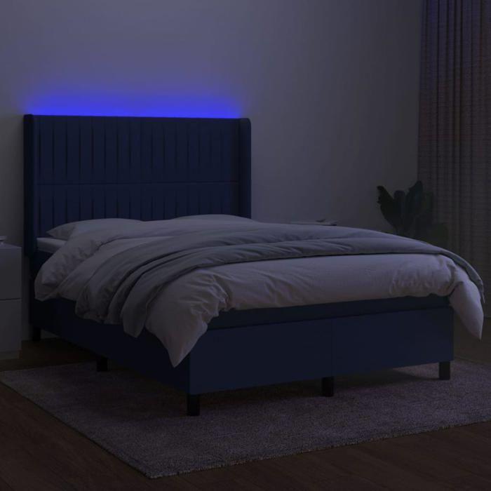 VidaXL Sommier à Lattes de Lit avec Matelas et LED, Lit Rembourré, Lit Double, Lit Adulte de Chambre à Coucher Intérieur, 3138475