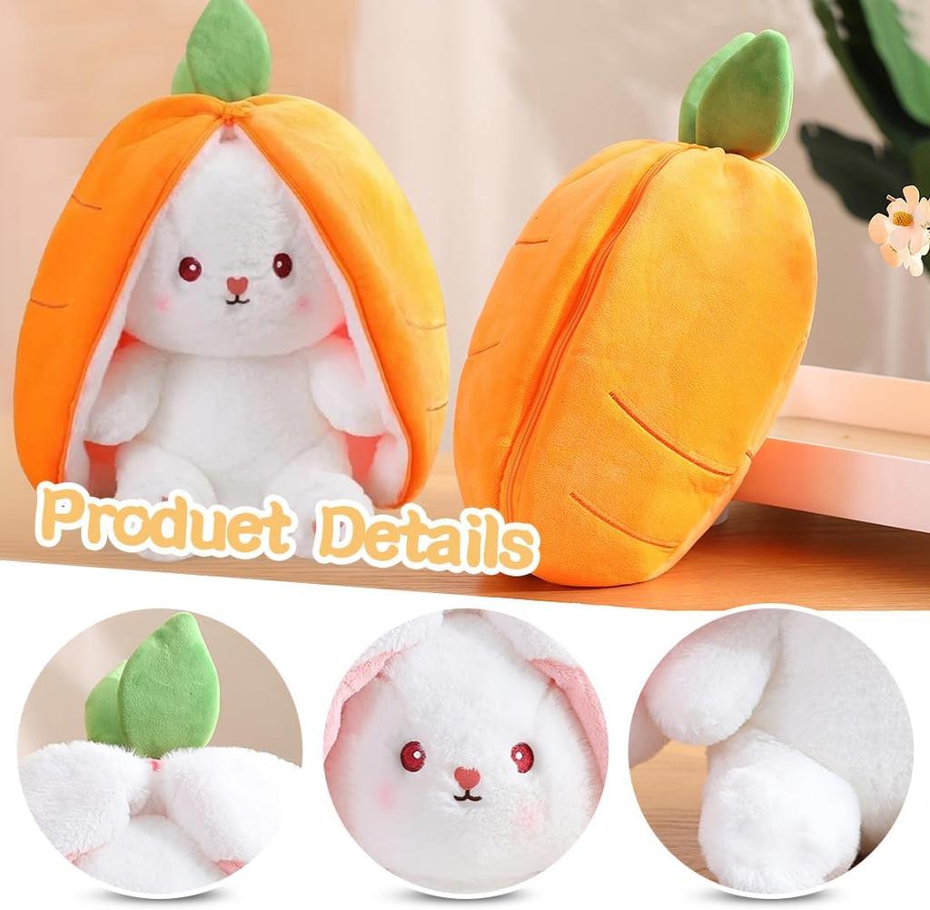 Rabbit Plush Toy Hide and Seek Yellow, Plush Rabbit Carrots, Stuffed Toy Plush Rabbit Hide and Seek Game, Cuddly Toy Easter Bunny Doll Gift