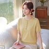 Mother's Day 2026 Ice Silk Short-Sleeve Blouse - New Style, Lightweight Knit for Middle-Aged & Elderly Women
