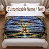 Tree of Life Theme Soft Blanket Personalized Custom Name Text Print Warm Blanket Home Sofa Bedroom Decor