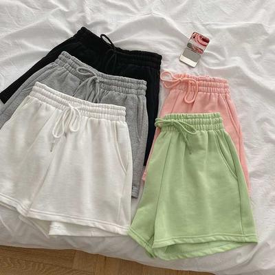 Schwarze Hose mit weitem Bein für Studenten, lockere Freizeithose für den Sommer, neue dünne Shorts mit hoher Taille für Damen