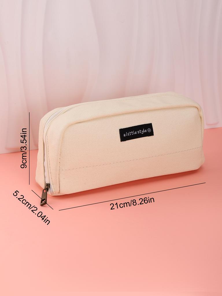 White Basic Pencil Case Back To School Pencil Cases Large Capacity Durable Pencil Pouch Trousse Stationery Bag Pencil Case