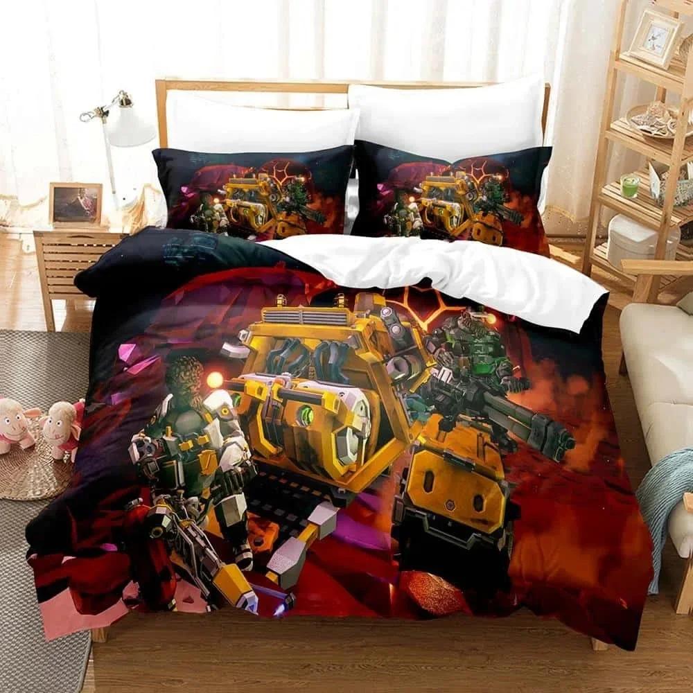 3d Anime Game Deep Rock Galactic Bedding Set Printed Bed Set With Pillowcase Bed Duvet Cover Single Double Queen Super King Size